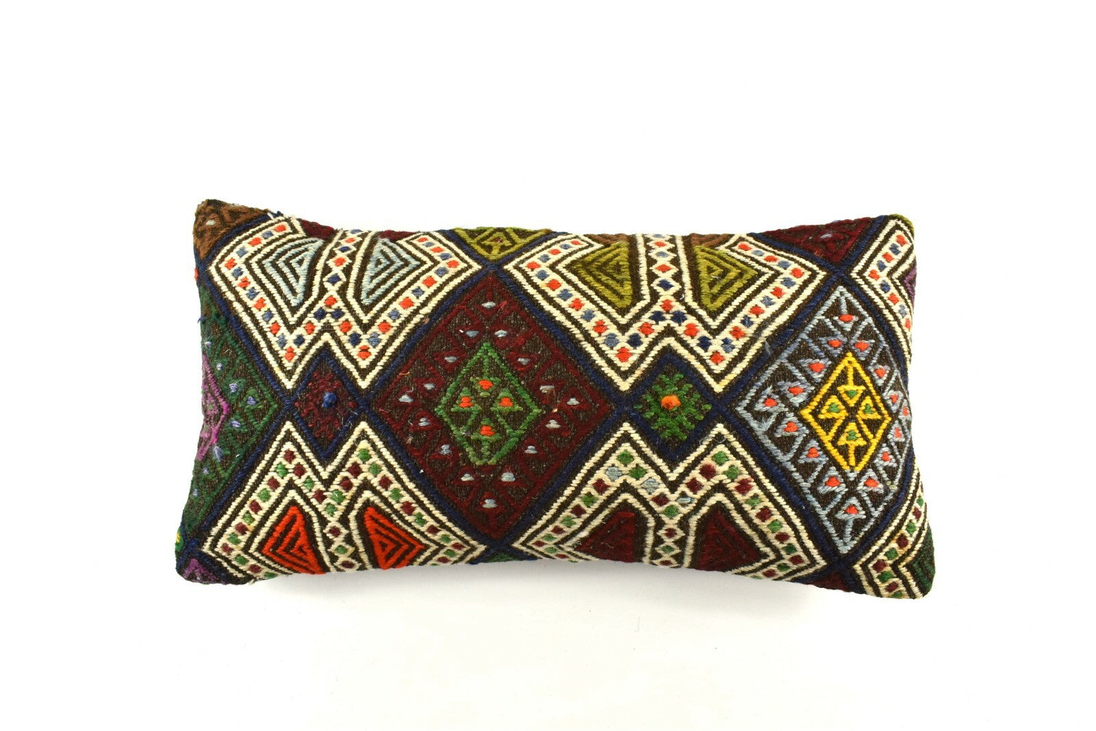 Kilim Lumbar Pillow Cover 10x20 Decorative Handmade Sofa Couch Cushion A2734