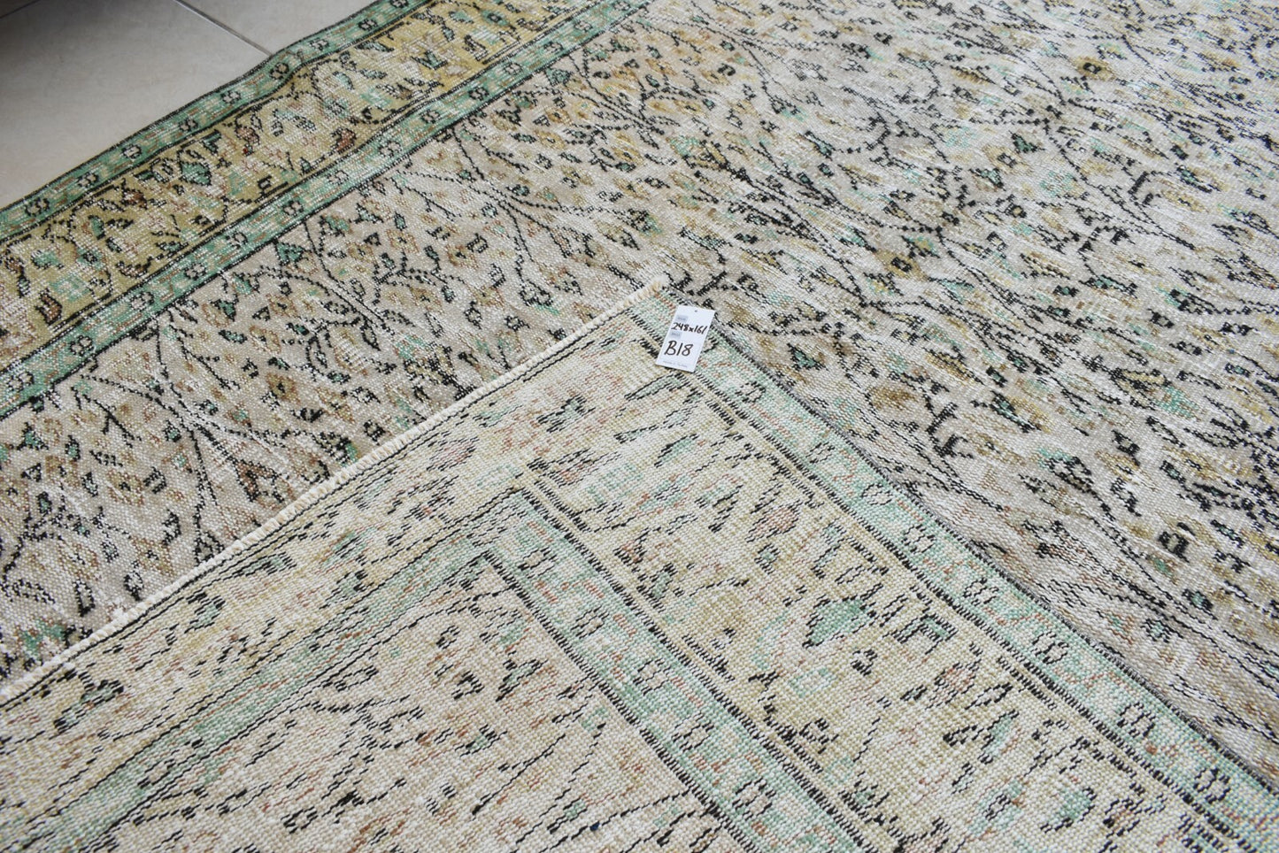 Large Turkish Rug 8.1x5.2 ft Vintage Rug Faded Oushak Rug Living Room Carpet B18