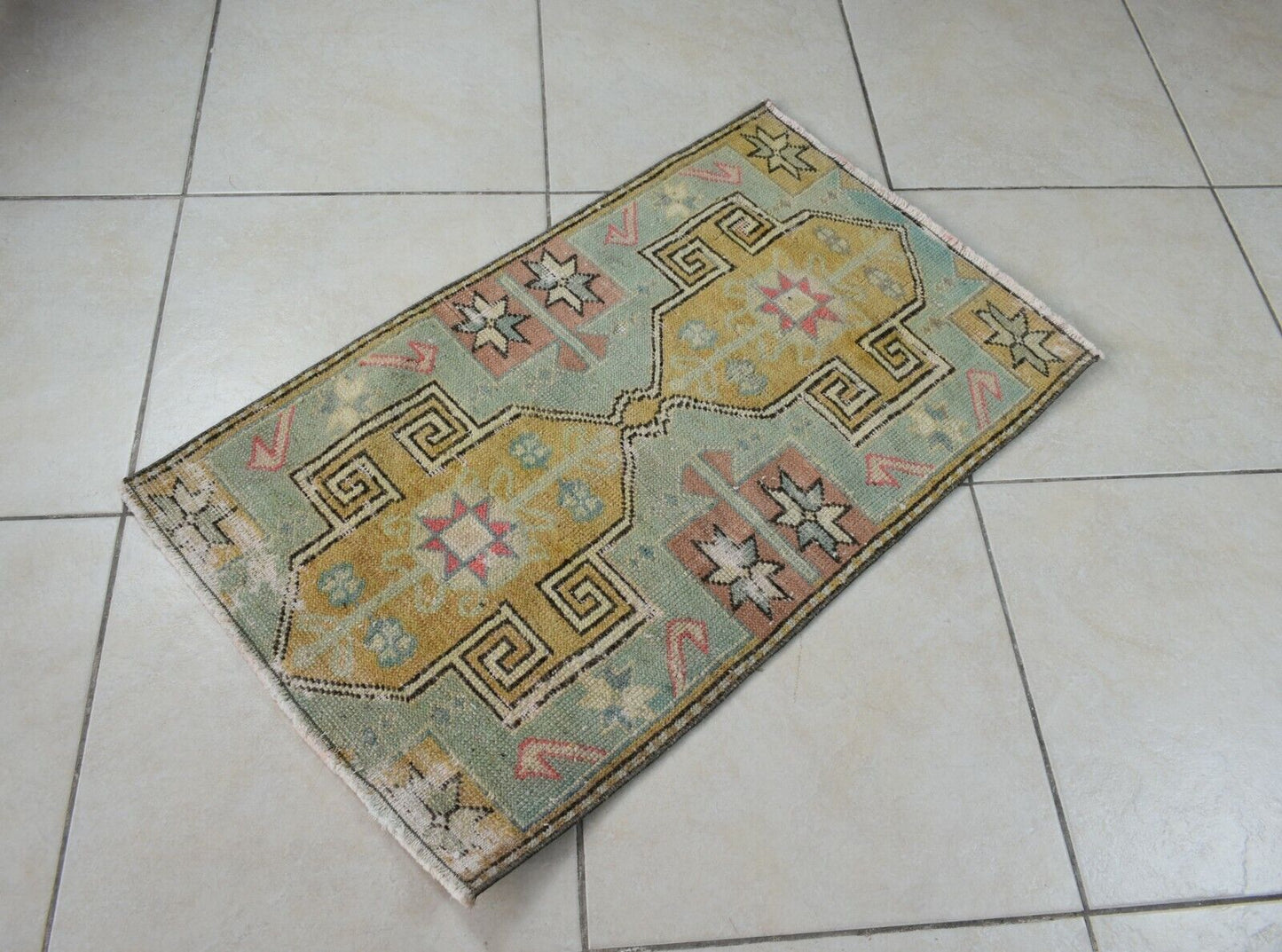 Turkish Runner 2.8x1.7 ft Mini Anatolian Rug Vintage Runner Turkish Runner Y108