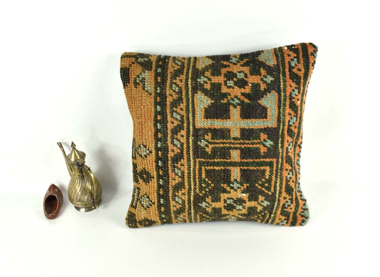 16x16 Ethnic Vintage Turkish Rug Pillow Cover Home Decorative Boho Cushion 3632