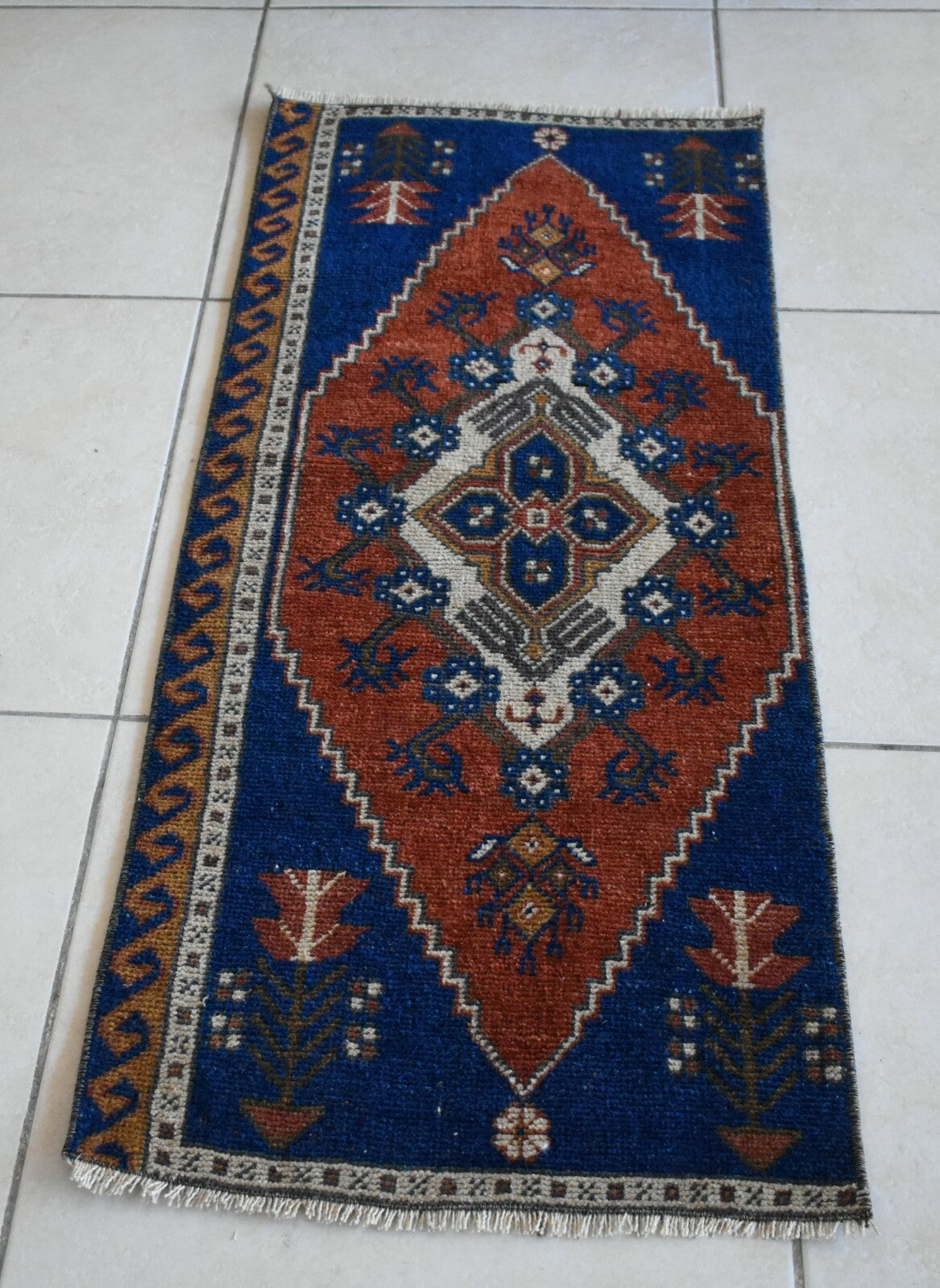 Turkish Runner 3.3x1.4 ft Runner Vintage Oushak Runner Small Faded Runner Y11