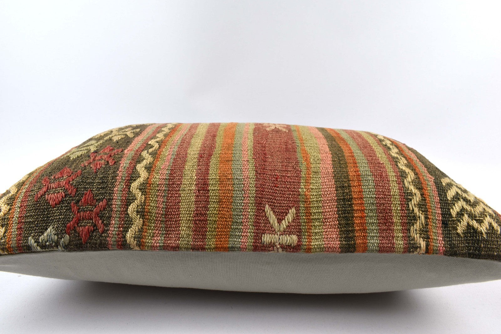 Kilim Pillow Cover 16x24 Tribal Vintage Turkish Carpet Lumbar Pillow Cover 4765
