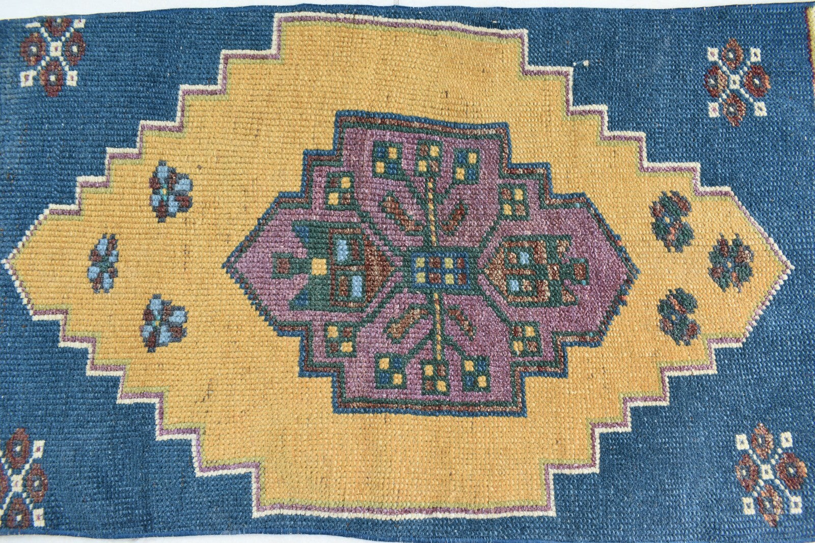 Vintage Runner 2.7x1.5 ft Mini Turkish Rug Oushak Runner Anatolian Runner Y91