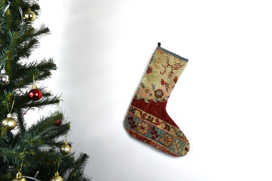 Kilim Christmas Stocking Vintage Rug Stocking Ethnic Decorative Xmas Socks S796