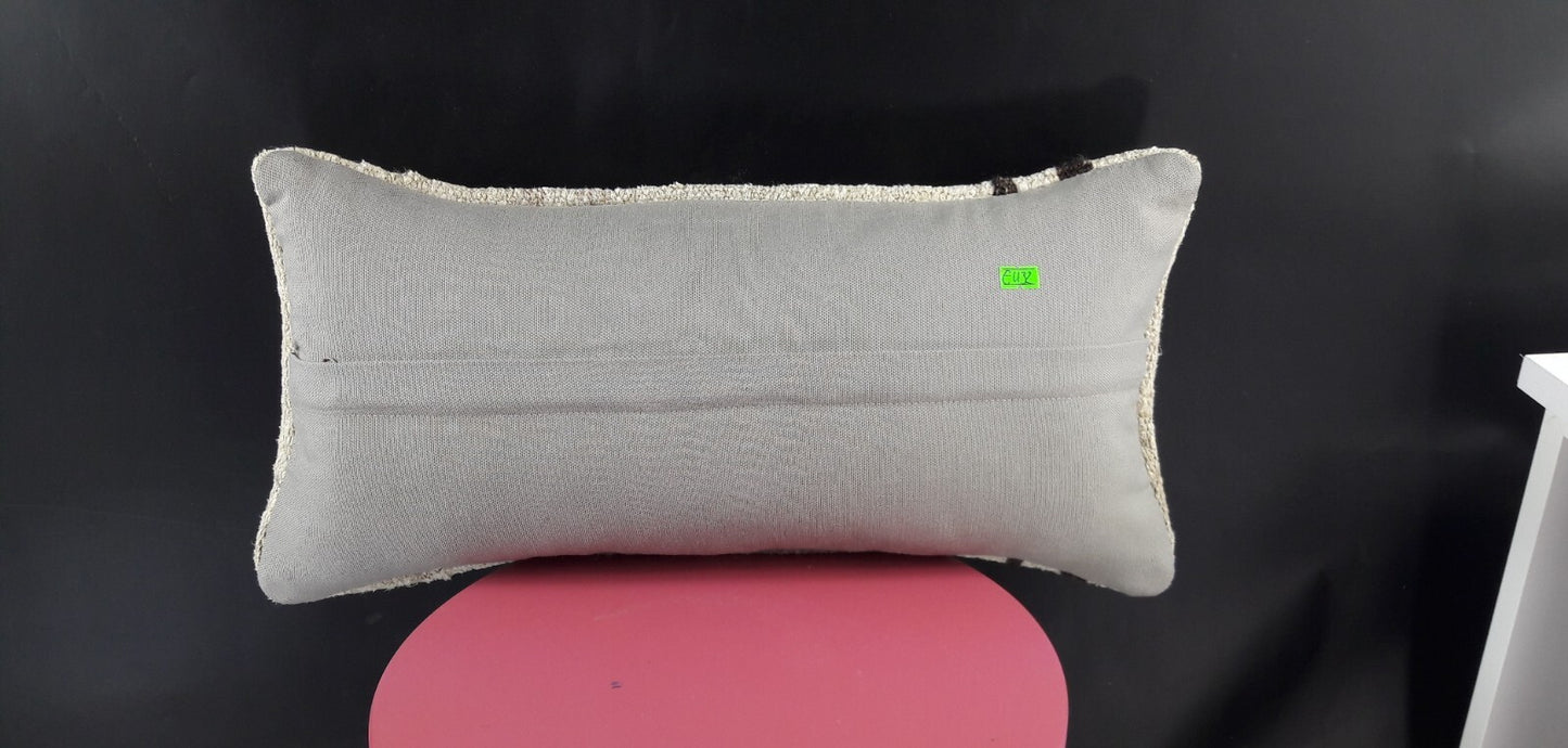 10x20 Kilim Lumbar Pillow Cover Vintage Ethnic Oushak Kilim Pillow Cover E1132