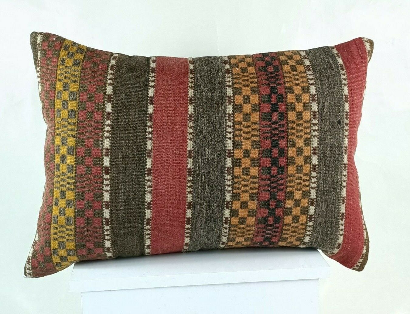 Kilim Pillow Cover 16x24 in Traditional Handmade Anatolian Lumbar Cushion  E1277