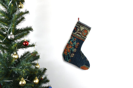 Kilim Christmas Stocking Vintage Rug Stocking Ethnic Decorative Xmas Socks S601