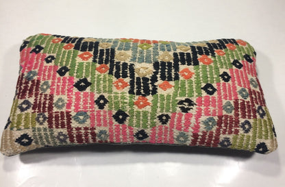 Turkish Cushion Cover 8"x16" Handmade Vintage Boho Ethnic Throw Pillow Case 950