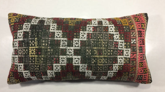 Home Decorative Handmade 12x24 Tribal Vintage Turkish Kilim Pillow Cover 924