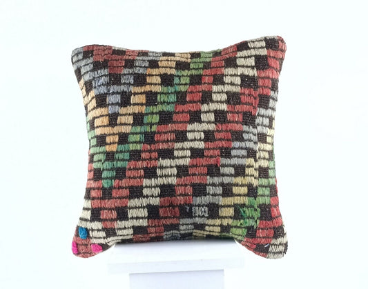 16x16 Ethnic Vintage Turkish Rug Pillow Cover Home Decorative Boho Cushion E813