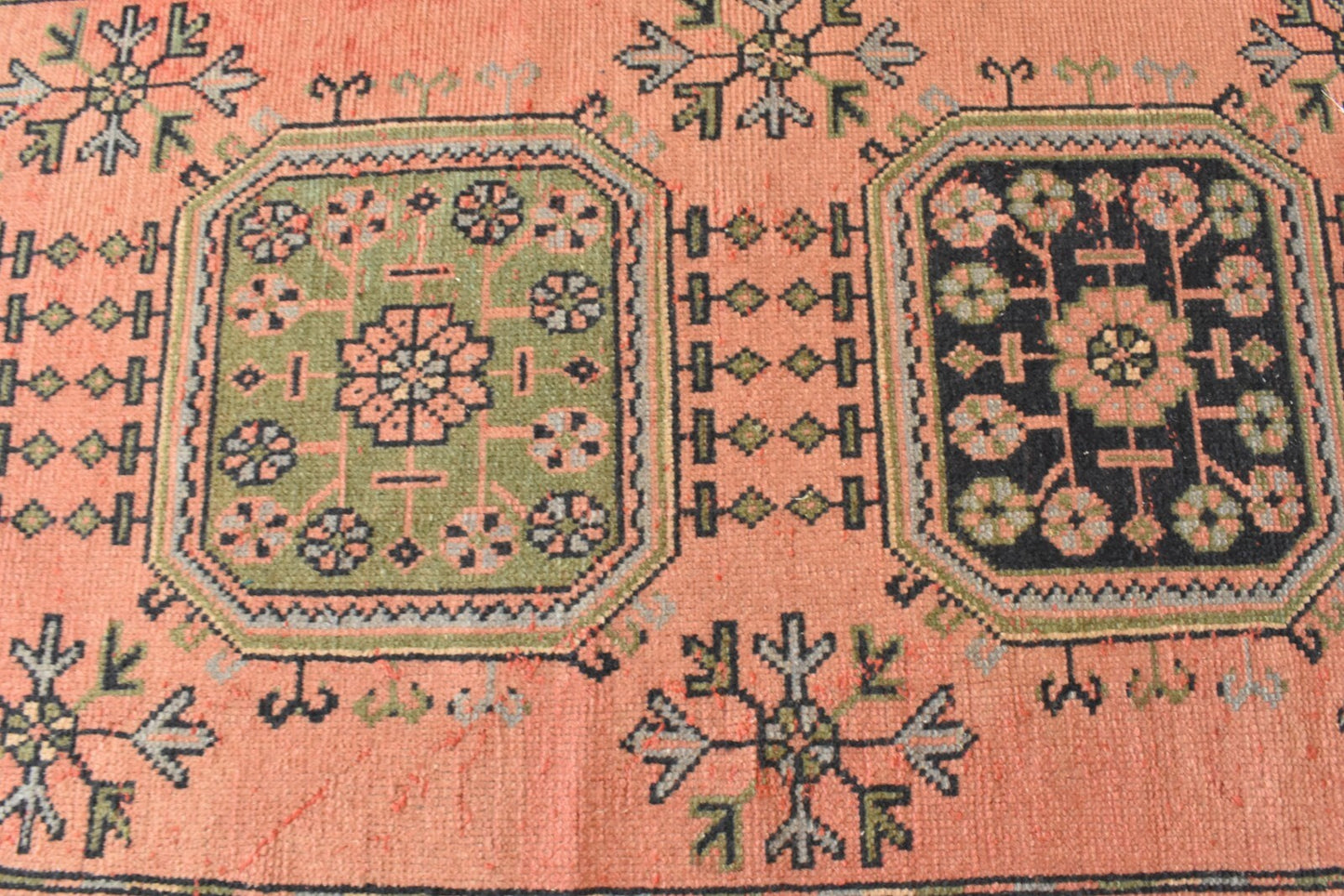 Handwoven Turkish Rug Runner  3.2 x 11.3 ft Oushak Kilim Ethnic Anatolian C43