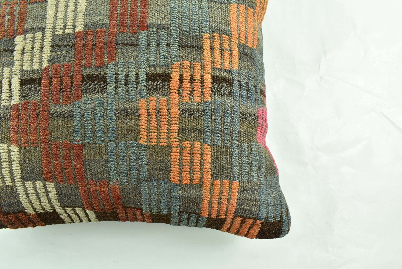 18"x18" Kilim Pillow Cover  Handmade Turkish Vintage Cushion Tribal Lumbar 3003