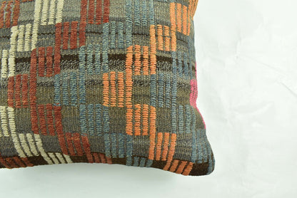 18"x18" Kilim Pillow Cover  Handmade Turkish Vintage Cushion Tribal Lumbar 3003
