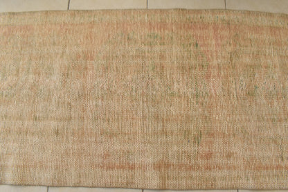 Vintage Oushak Runner 3 x 10.4 ft Handmade Wool Turkish Long Floor Rug C19