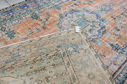 Large Turkish Rug 8.8x5.5 ft Vintage Rug Faded Oushak Rug Living Room Carpet B20