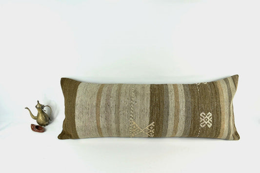 16x42 Kilim Pillow Cover Handmade Extra Large Turkish Lumbar Throw Pillow A2110