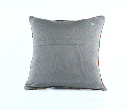 18"x18" Kilim Pillow Cover  Handmade Turkish Vintage Cushion Tribal Lumbar E1374