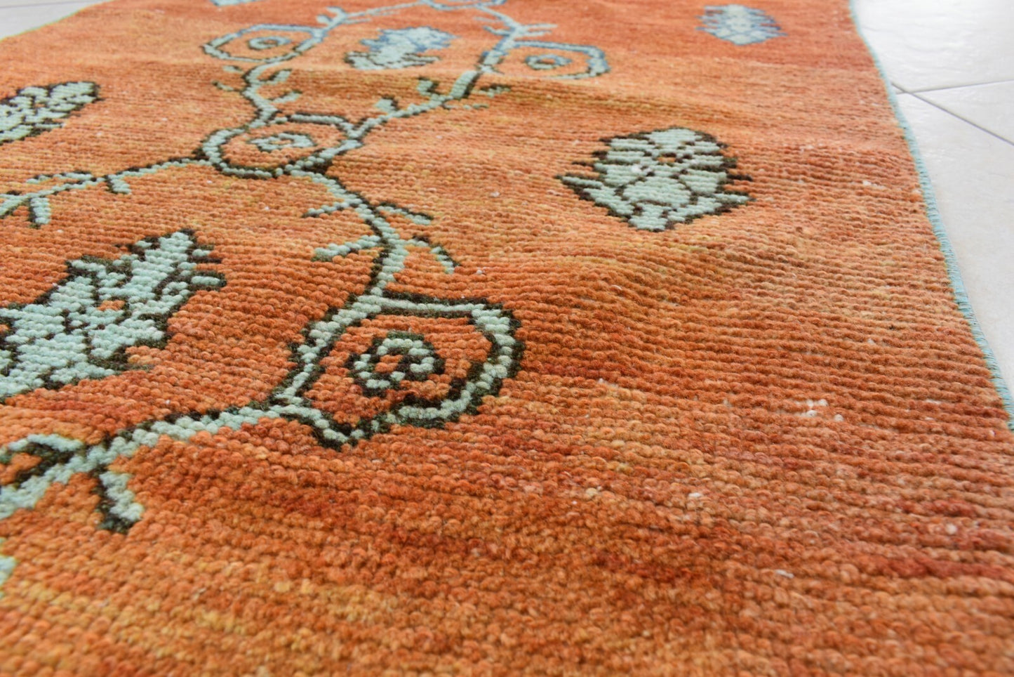 Small Turkish Runner 3.7x2.1 ft Vintage Runner Hallway Runner Handwoven Rug R40