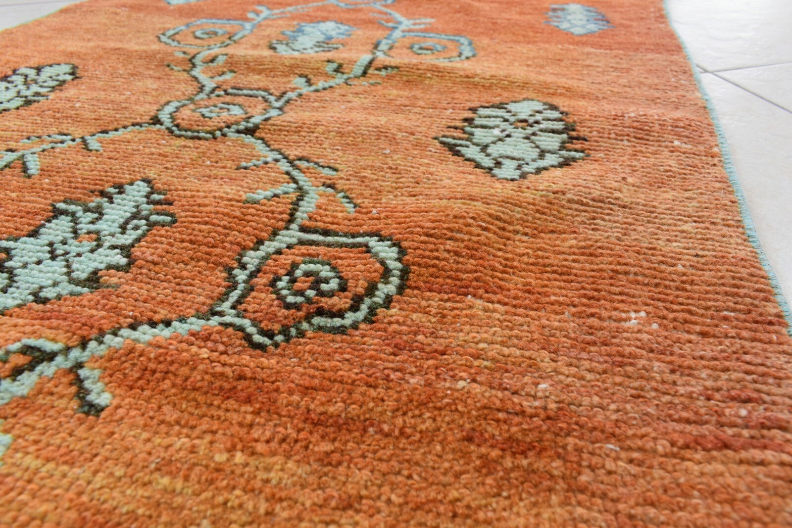 Small Turkish Runner 3.7x2.1 ft Vintage Runner Hallway Runner Handwoven Rug R40