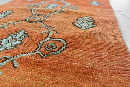 Small Turkish Runner 3.7x2.1 ft Vintage Runner Hallway Runner Handwoven Rug R40