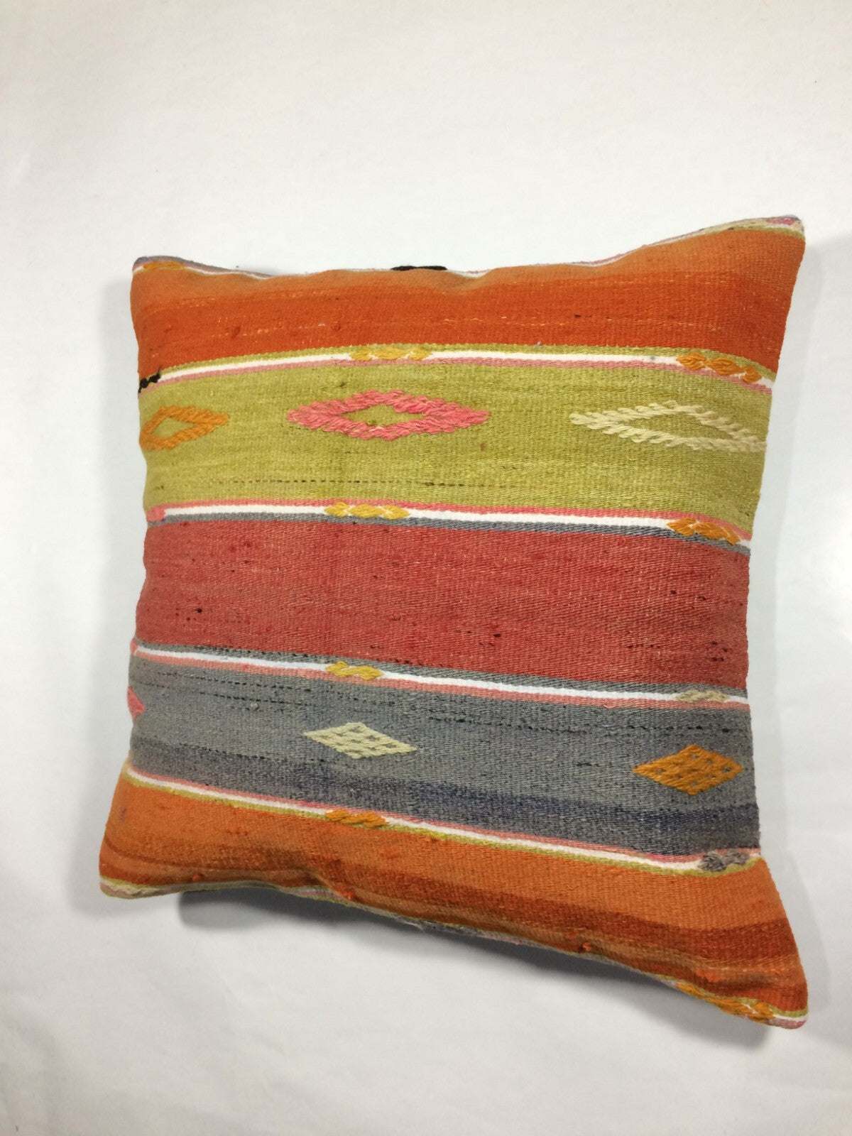 18"x18" Kilim Pillow Cover  Handmade Turkish Vintage Cushion Tribal Lumbar 702