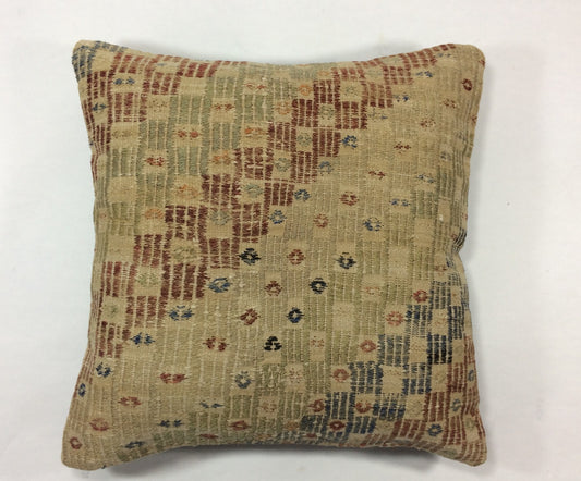 18"x18" Kilim Pillow Cover  Handmade Turkish Vintage Cushion Tribal Lumbar 1291