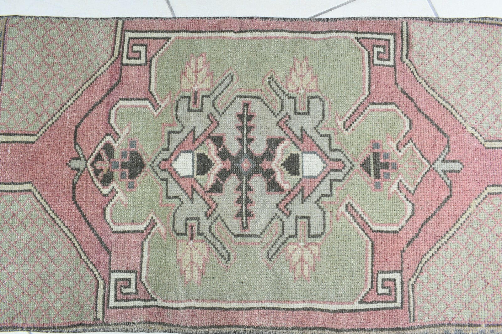 Anatolian Runner 3.1x1.7 ft Vintage Turkish Runner Oushak Runner Rug Y46