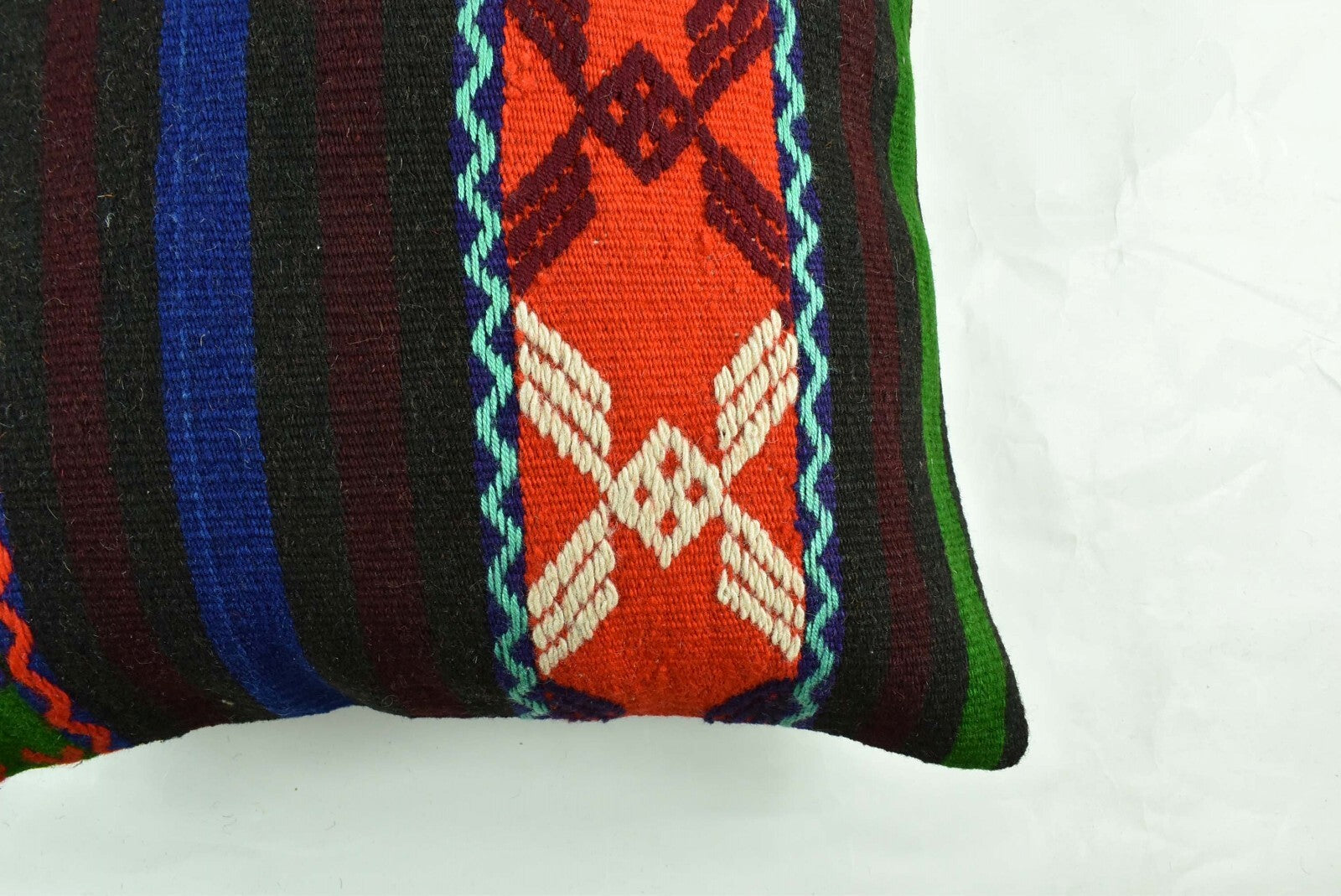 18"x18" Kilim Pillow Cover  Handmade Turkish Vintage Cushion Tribal Lumbar 3047