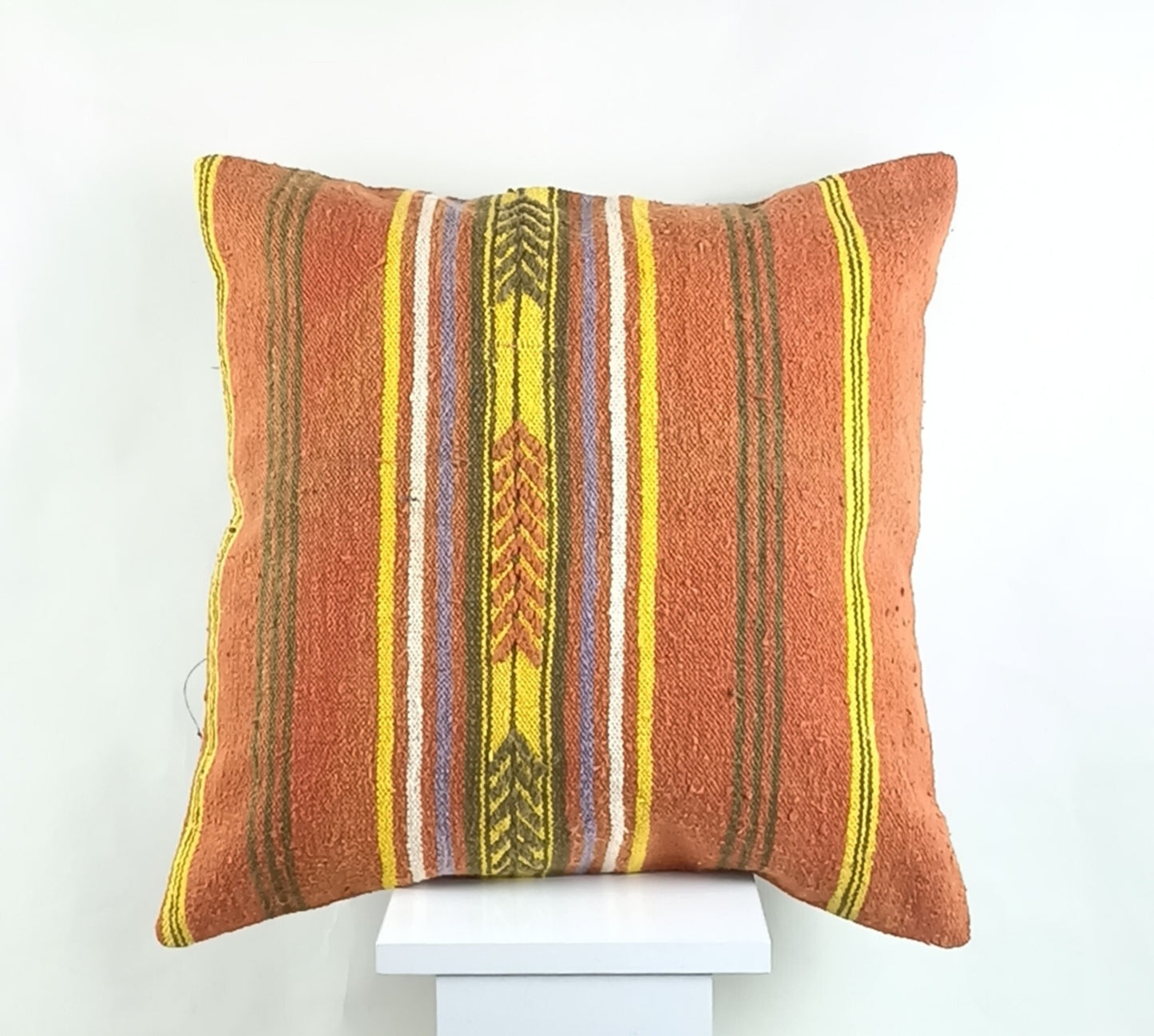 20x20 Kilim Pillow Cover Handmade Vintage Oushak Kilim Cushion Cover 2537