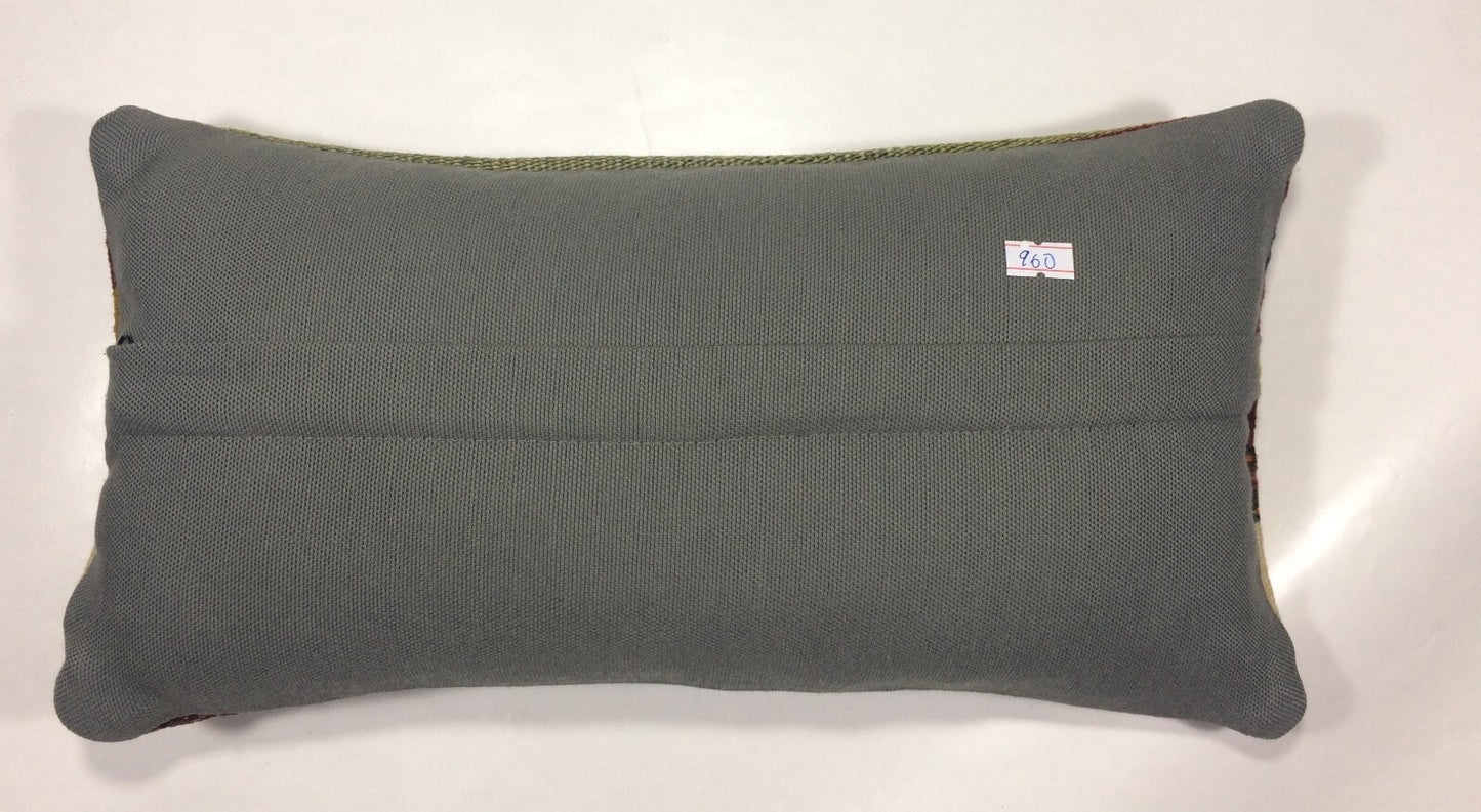 Turkish Cushion Cover 8"x16" Handmade Vintage Boho Ethnic Throw Pillow Case 960