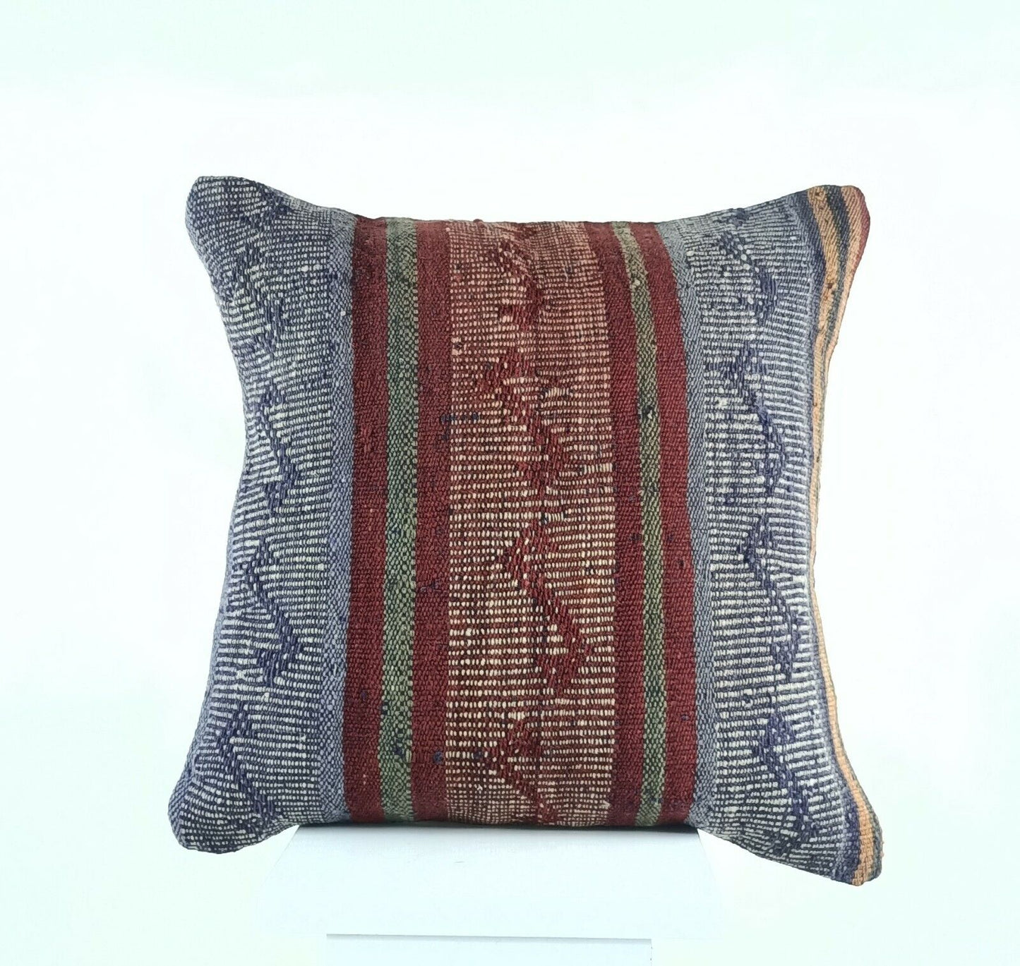 16x16 Kilim Pillow Cover Handmade Oushak Carpet Rug Wool Lumbar Cushion A437