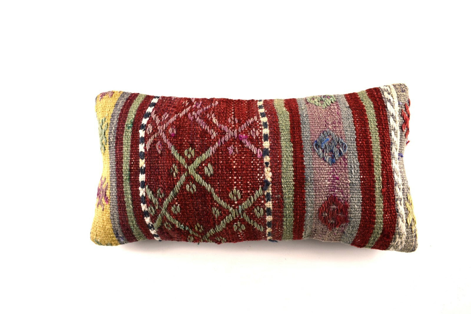 8x16 Kilim Pillow Cover Vintage Tribal Oushak Kilim Ethnic Lumbar Cover A2979