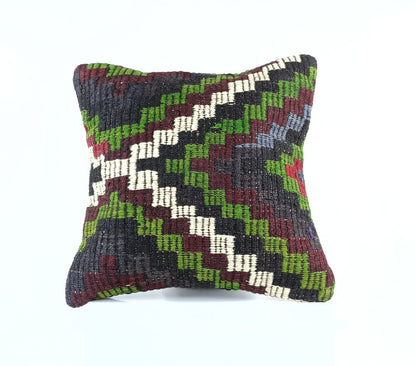 18"x18" Kilim Pillow Cover  Handmade Turkish Vintage Cushion Tribal Lumbar E1387