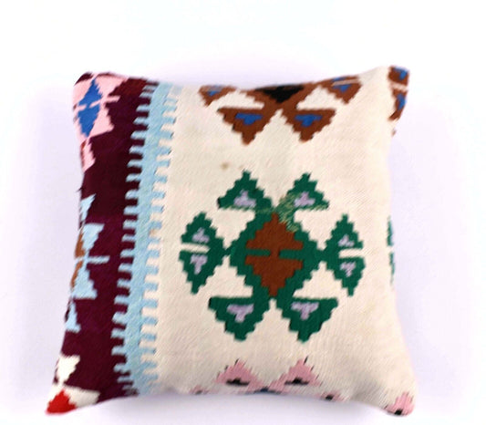 16x16 Ethnic Vintage Turkish Rug Pillow Cover Home Decorative Boho Cushion 4486