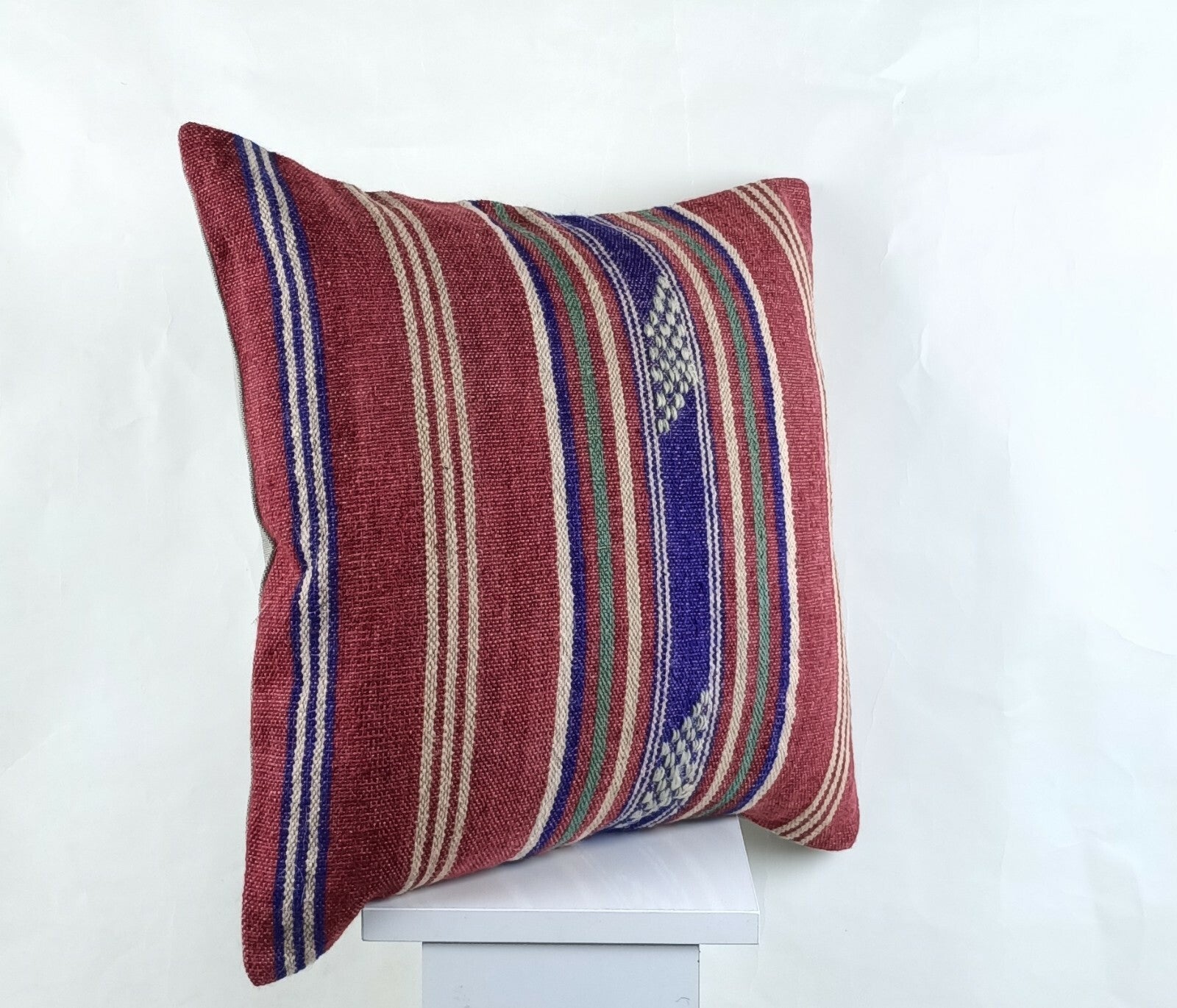 Throw Pillow Cover 18x18 Handmade Turkish Traditional Oushak Kilim Cushion A1440