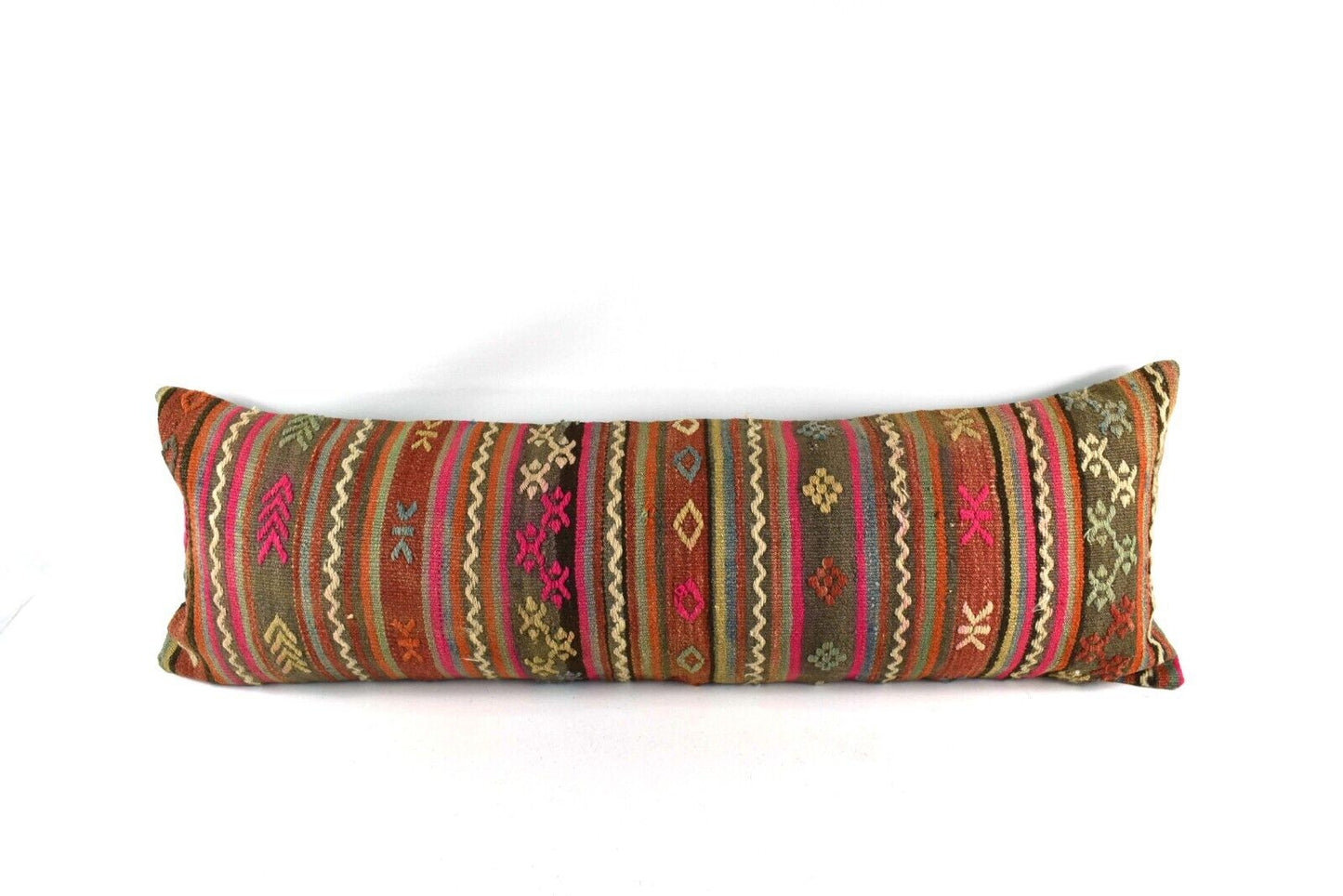 Extra Large Kilim Pillow Cover 16x48 Handmade Ethnic Boho Oriental Lumbar 4008