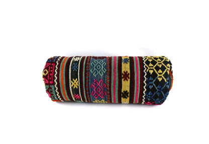 Kilim Bolster Pillow Cover 8x20 in Tribal Vintage Turkish Carpet Bolster Cushion