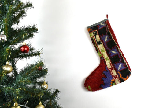 Kilim Christmas Stocking Vintage Rug Stocking Ethnic Decorative Xmas Socks S662