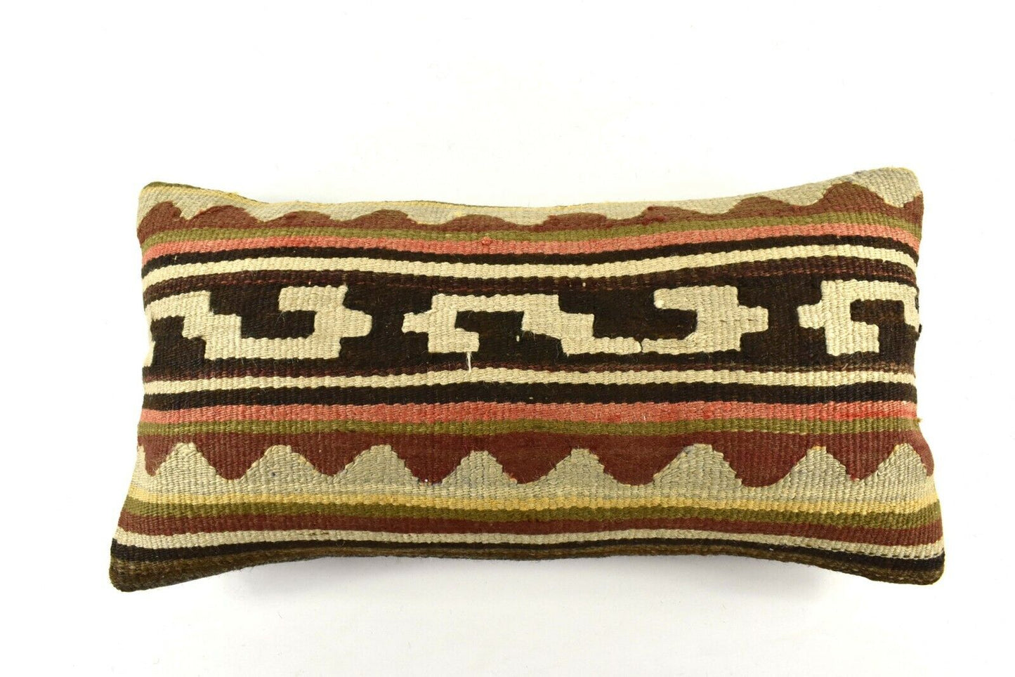 Kilim Lumbar Pillow Cover 10x20 Decorative Handmade Sofa Couch Cushion A2740