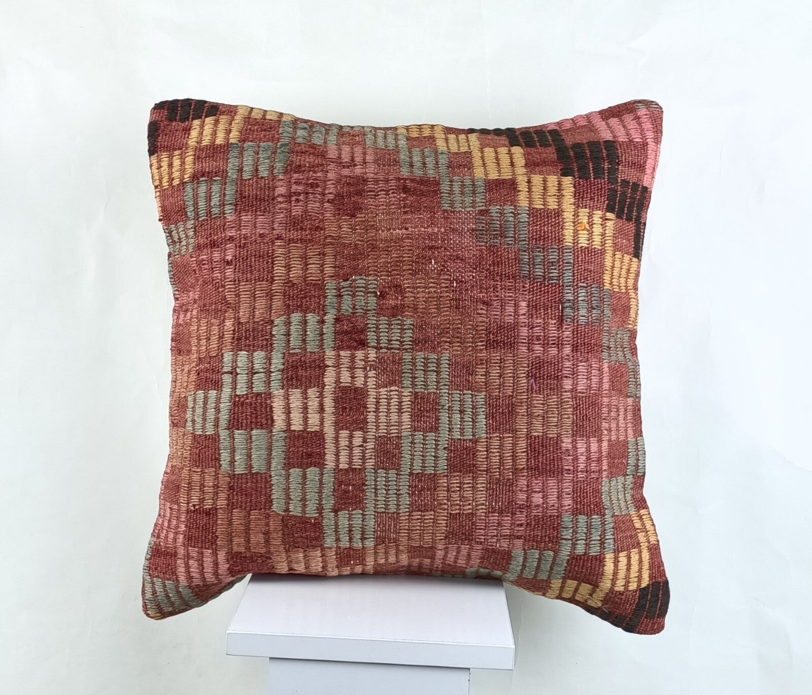 18"x18" Kilim Pillow Cover  Handmade Turkish Vintage Cushion Tribal Lumbar 2671