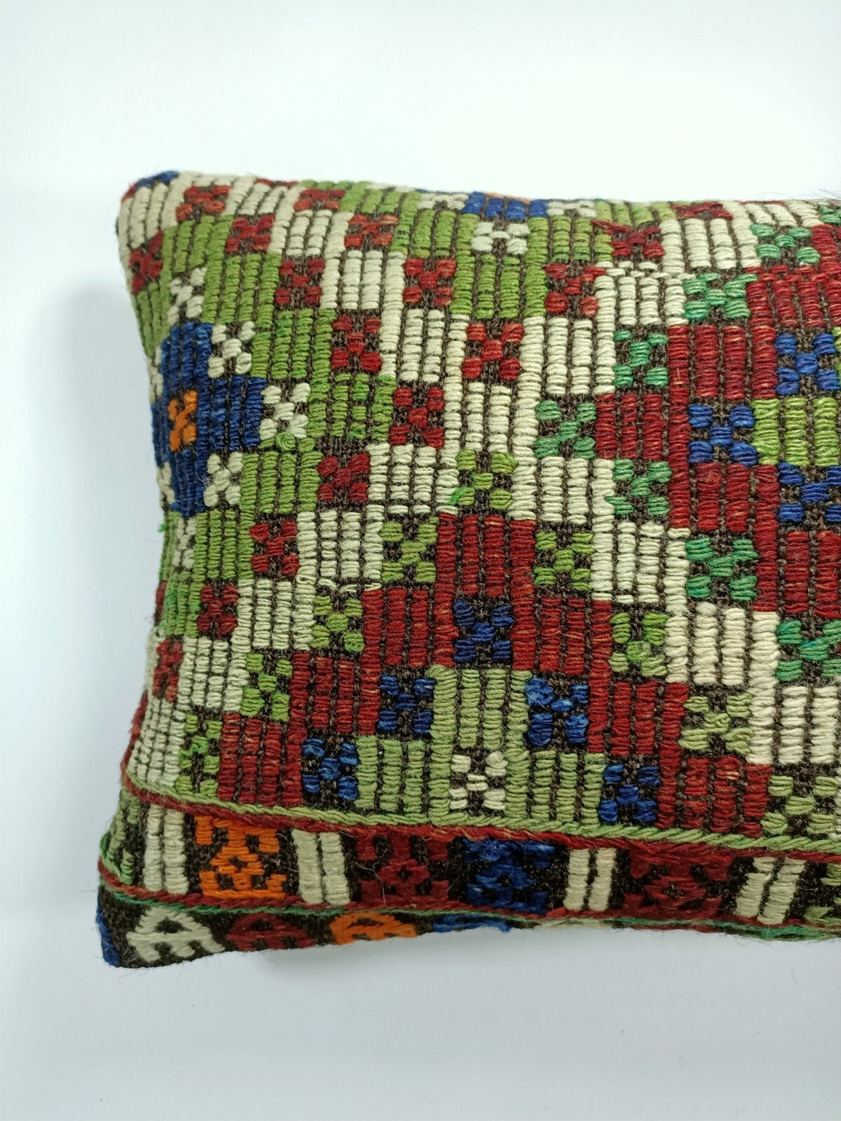 Kilim Pillow Cover 12x20 Turkish Handmade Sofa Couch Floor Lumbar Cushion E22