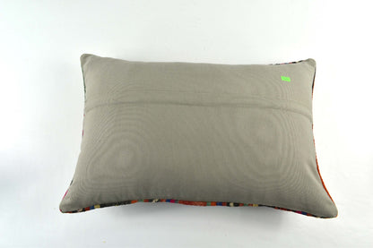 Kilim Pillow Cover 16x24 Tribal Vintage Turkish Carpet Lumbar Pillow Cover 3434
