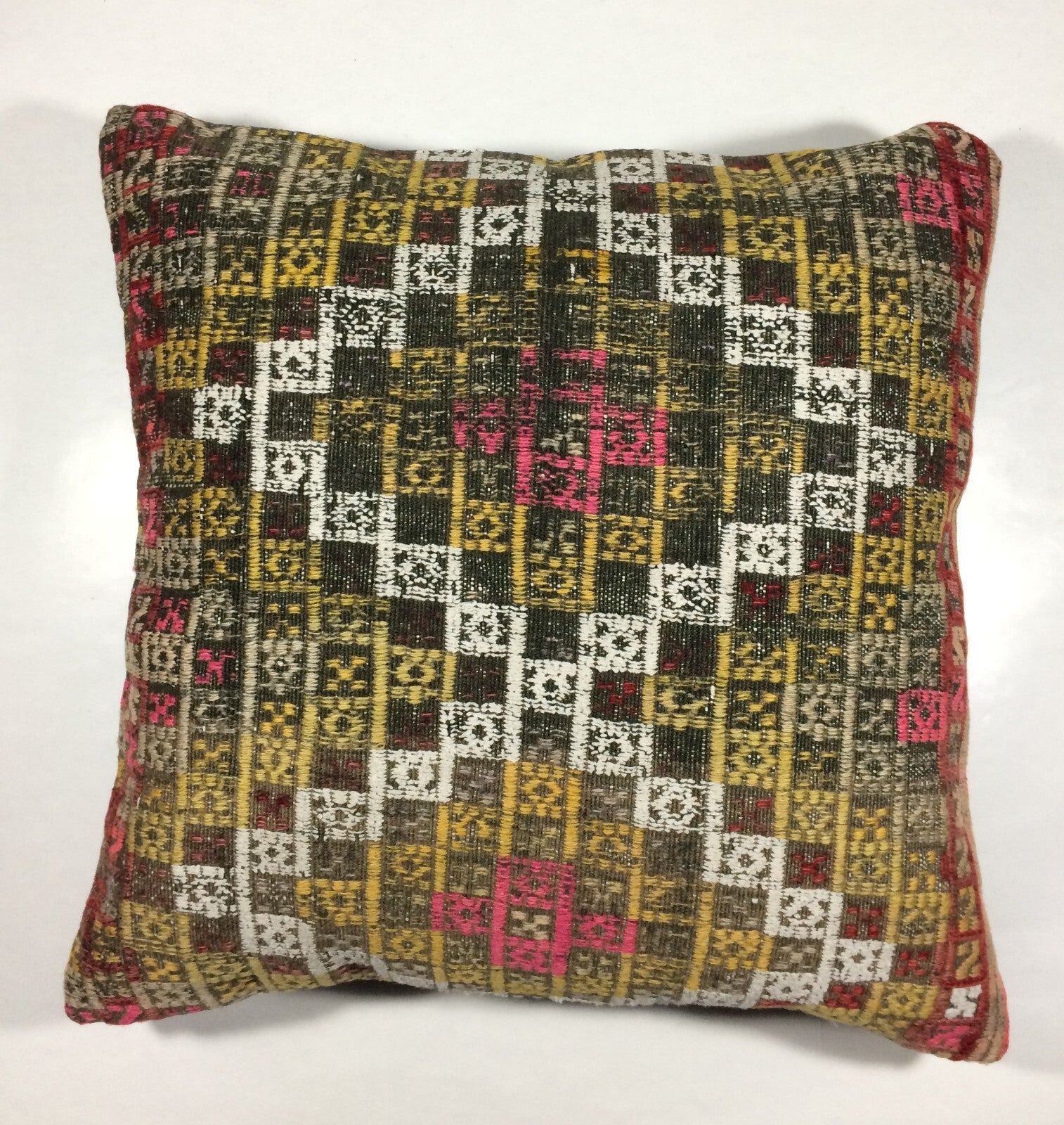 18"x18" Kilim Pillow Cover  Handmade Turkish Vintage Cushion Tribal Lumbar 682