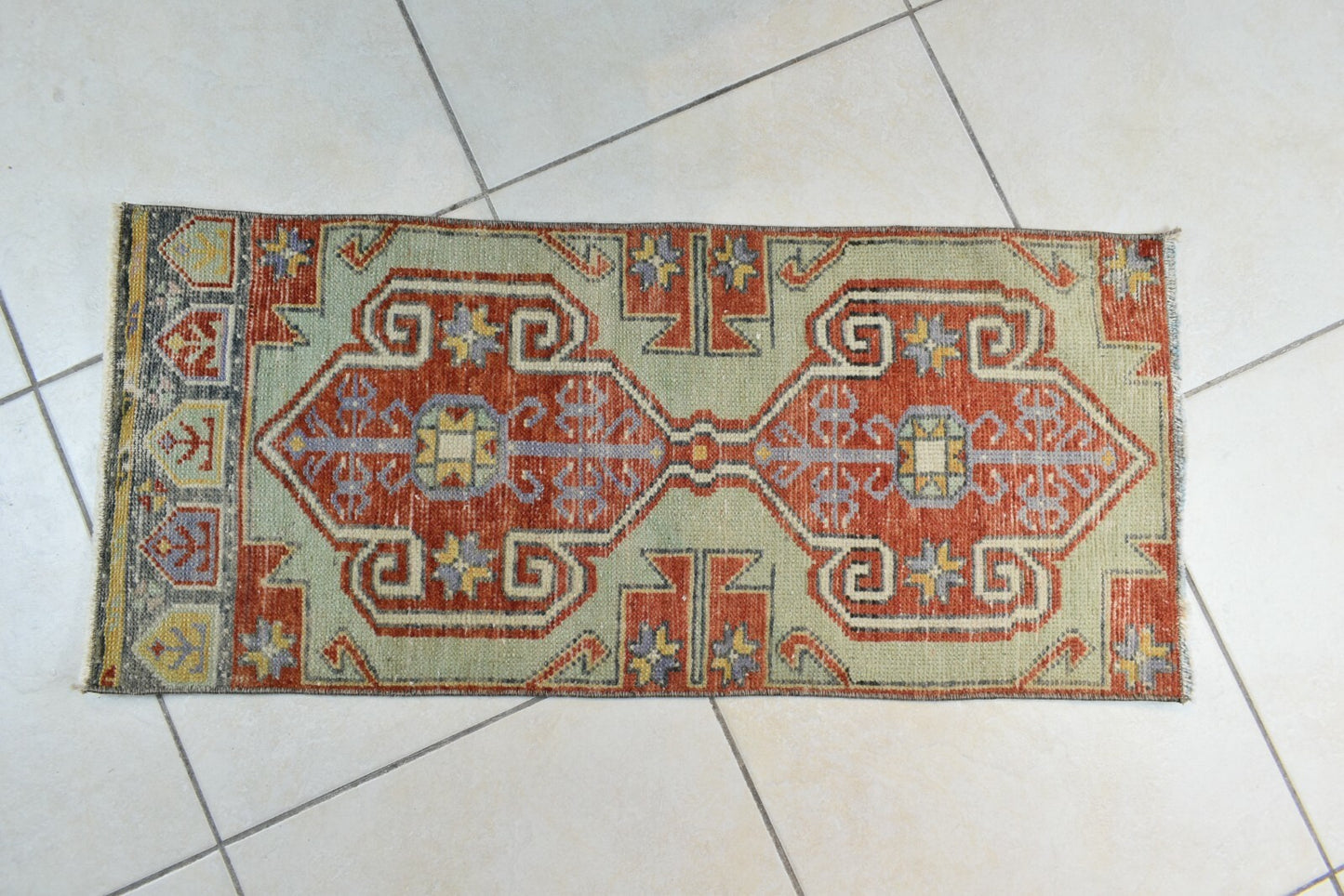Anatolian Runner 3x1.3 ft Vintage Turkish Runner Oushak Runner Rug Y36