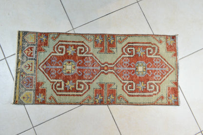 Anatolian Runner 3x1.3 ft Vintage Turkish Runner Oushak Runner Rug Y36