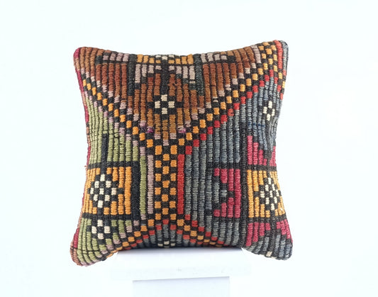 16x16 Ethnic Vintage Turkish Rug Pillow Cover Home Decorative Boho Cushion E837