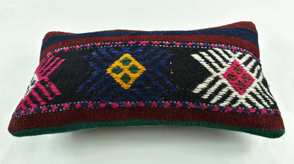 Turkish Cushion Cover 8"x16" Handmade Vintage Boho Ethnic Throw Pillow Case 3135