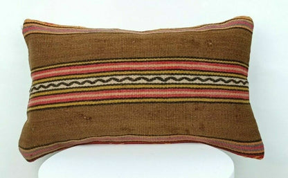 Kilim Pillow Cover 12x20 Home Decorative Handmade Sofa Couch Lumbar Cushion E526