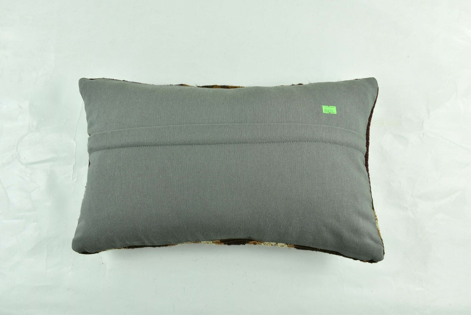 Kilim Pillow Cover 12x20 Turkish Handmade Vintage Couch Lumbar Cushion  A1816