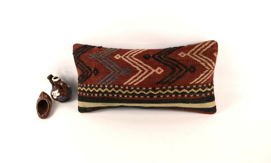 8x16 Kilim Pillow Cover Vintage Tribal Oushak Kilim Ethnic Lumbar Cover A2973